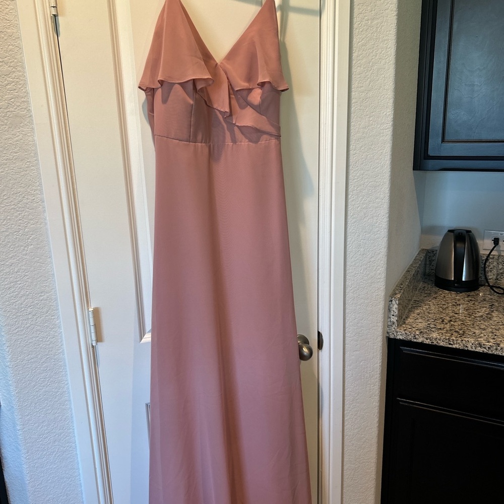 Azazie Pink Spaghetti Strap Maxi Dress